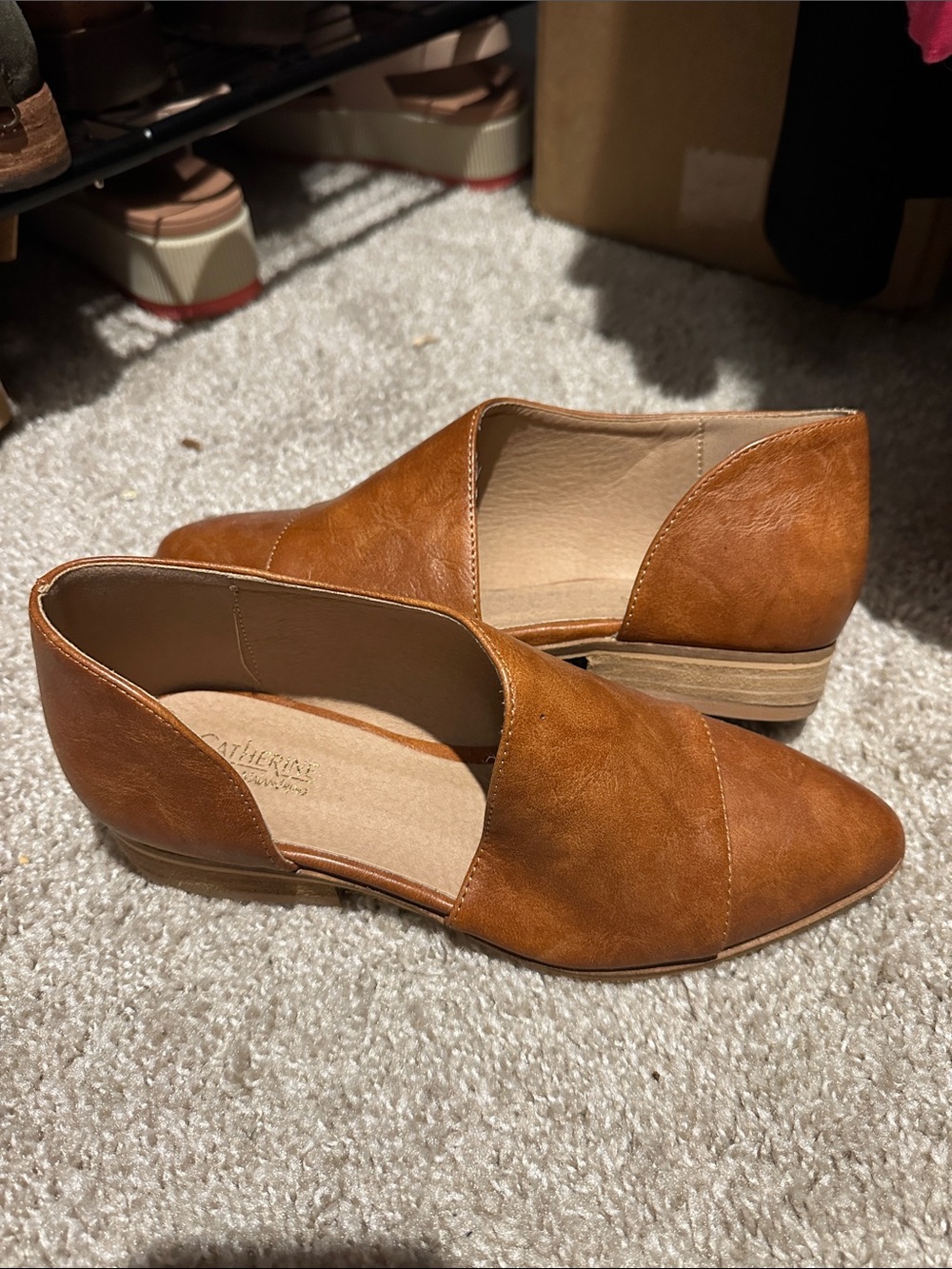 Catherine Malandrino Cognac Brown D'Orsay Flats